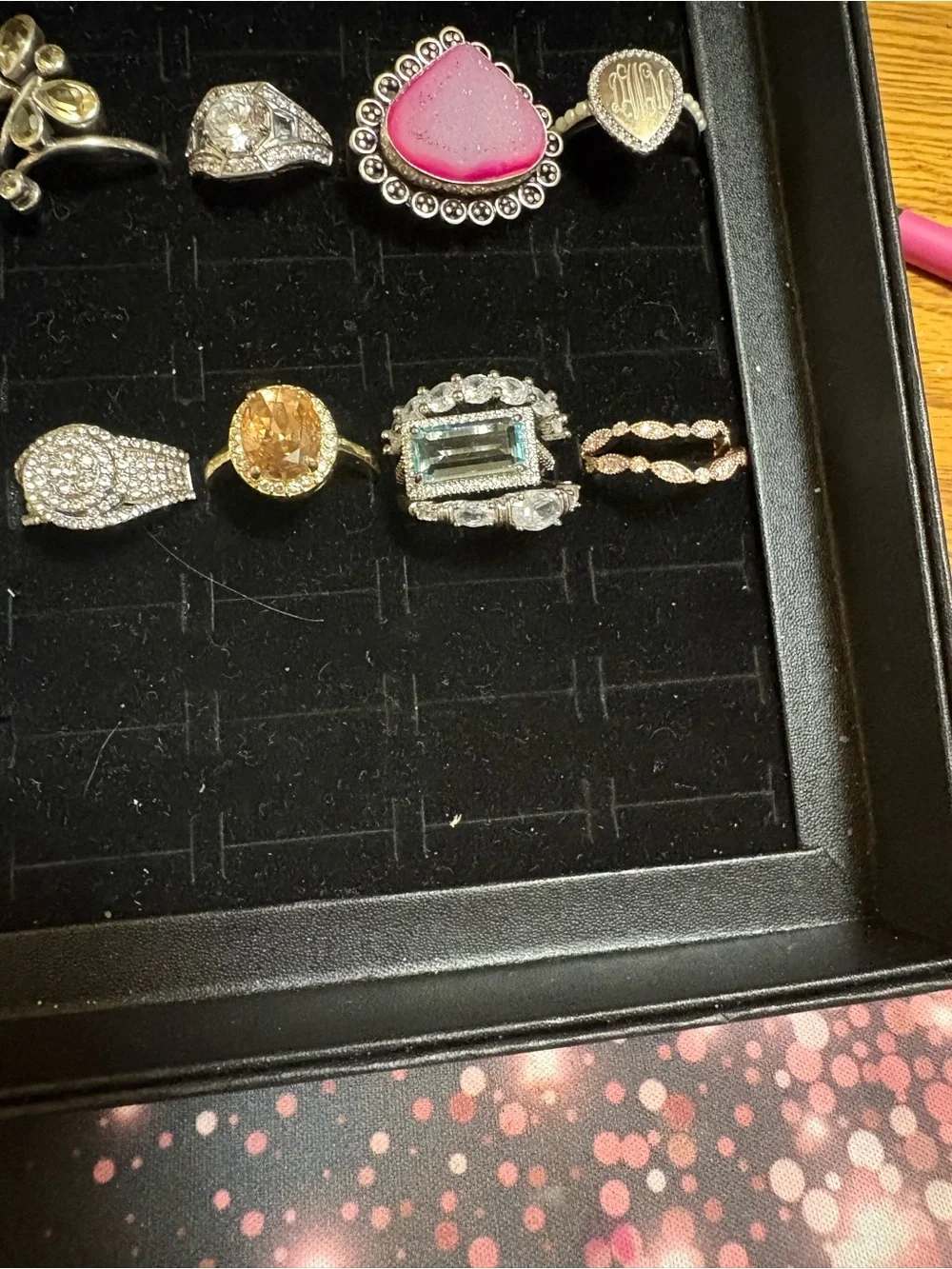 Mixed Women's Ring Collection - Pink, Gold, Silver Accents